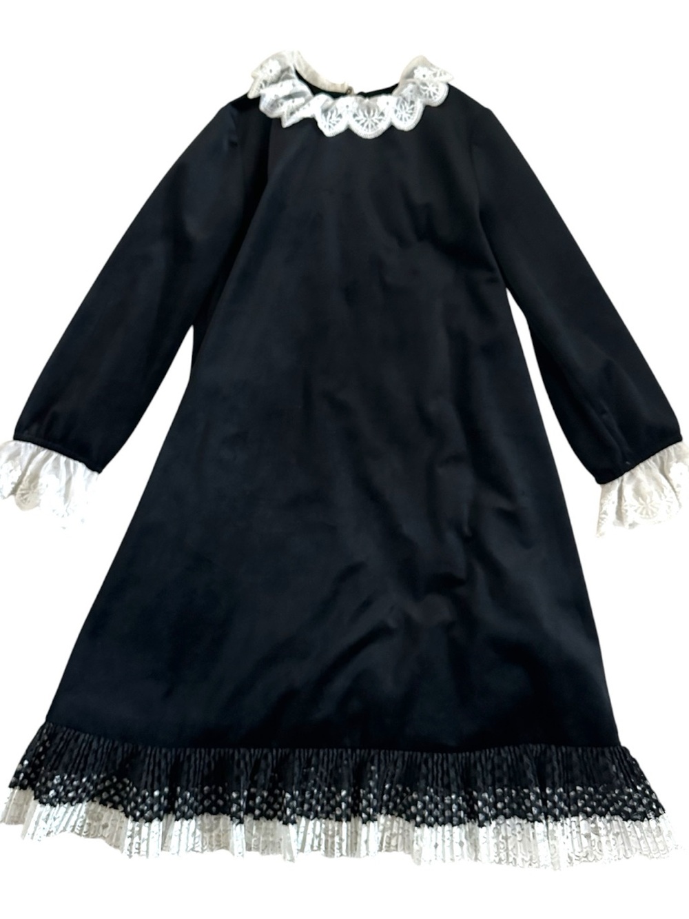Nueces Black Velvet And Lace Dress